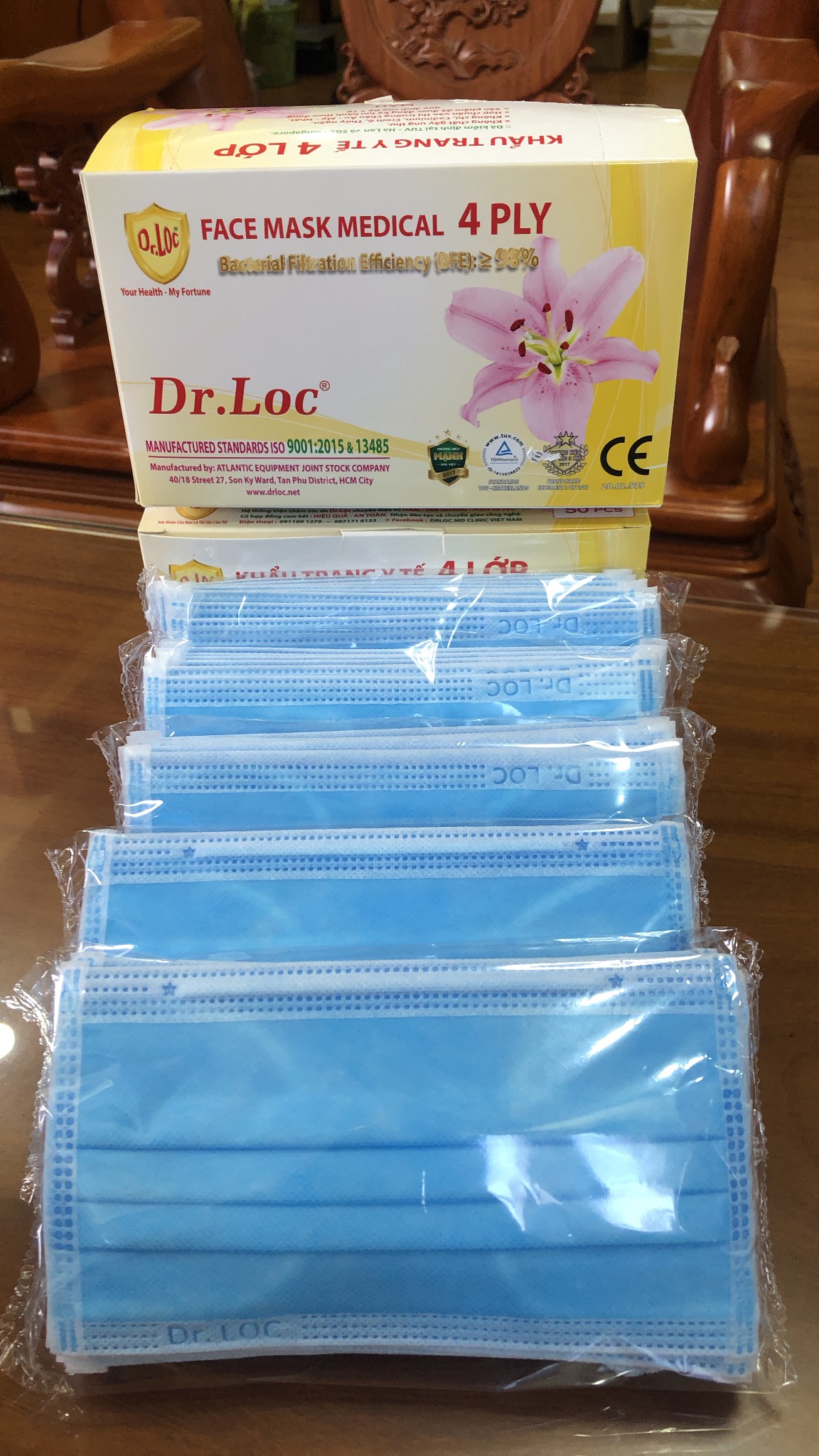 Disposable Medical Face Mask - 4 Ply-Packing PE